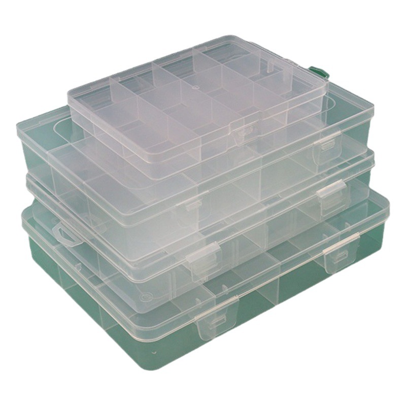 Transparent pp12 grid Heat Shrinkable tube insulation sleeve plastic storage box small hardware box jewelry packaging pp finishing box