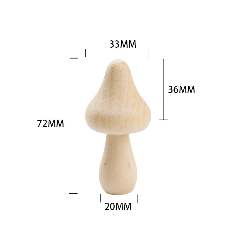 Picture of diy Creative Children's Painted Wooden Mushroom Original Wood Mushroom Mushroom Man Home Decoration Crafts Ornaments