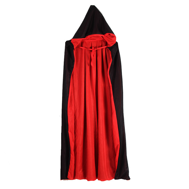 Picture of New Halloween Black and Red Cloak Adult Double-Sided Cloak Black Death Cloak Double-Layer Cloak Vampire Cloak