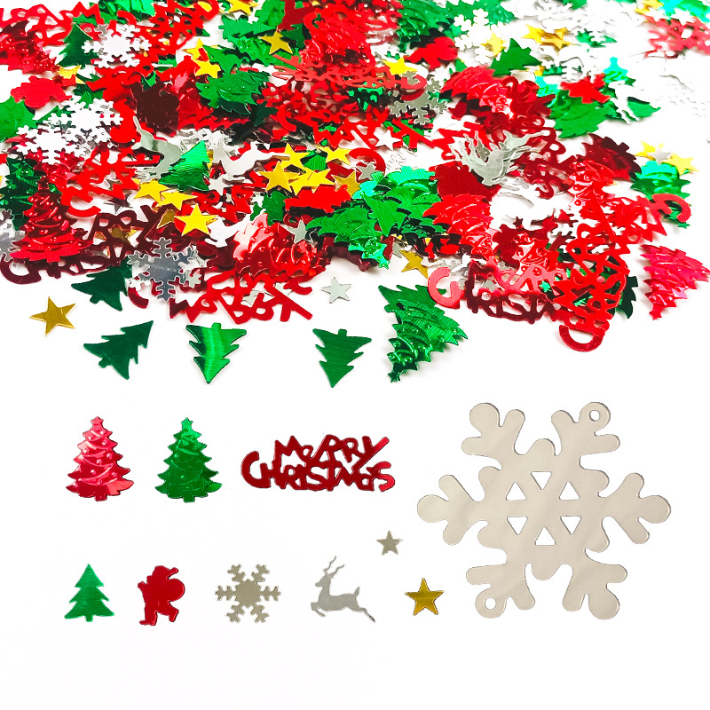 in stock Merry Christmas Sequins Silver Red Green Mix Series Merry christmas Brand 100g Cross Border Bead