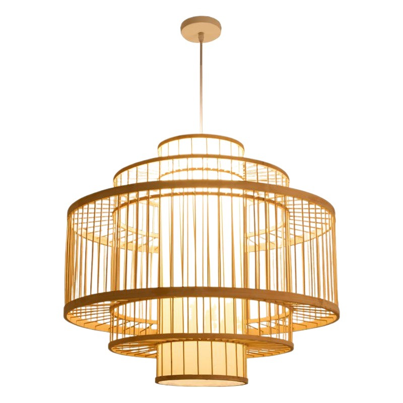 Bamboo Art Bamboo Lanterns Chinese-Style Simple Rural Restaurant Zen Hotel B&B Bedroom Hotel Balcony Japanese-Style Pendant Lamp