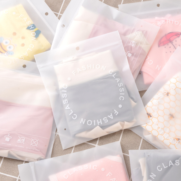Neutral High-End Eva Frosted Underwear Packaging Bag for Men, Women and Kidsren Independent Underwear Bag Clothing Zipper Bag Can Add Log