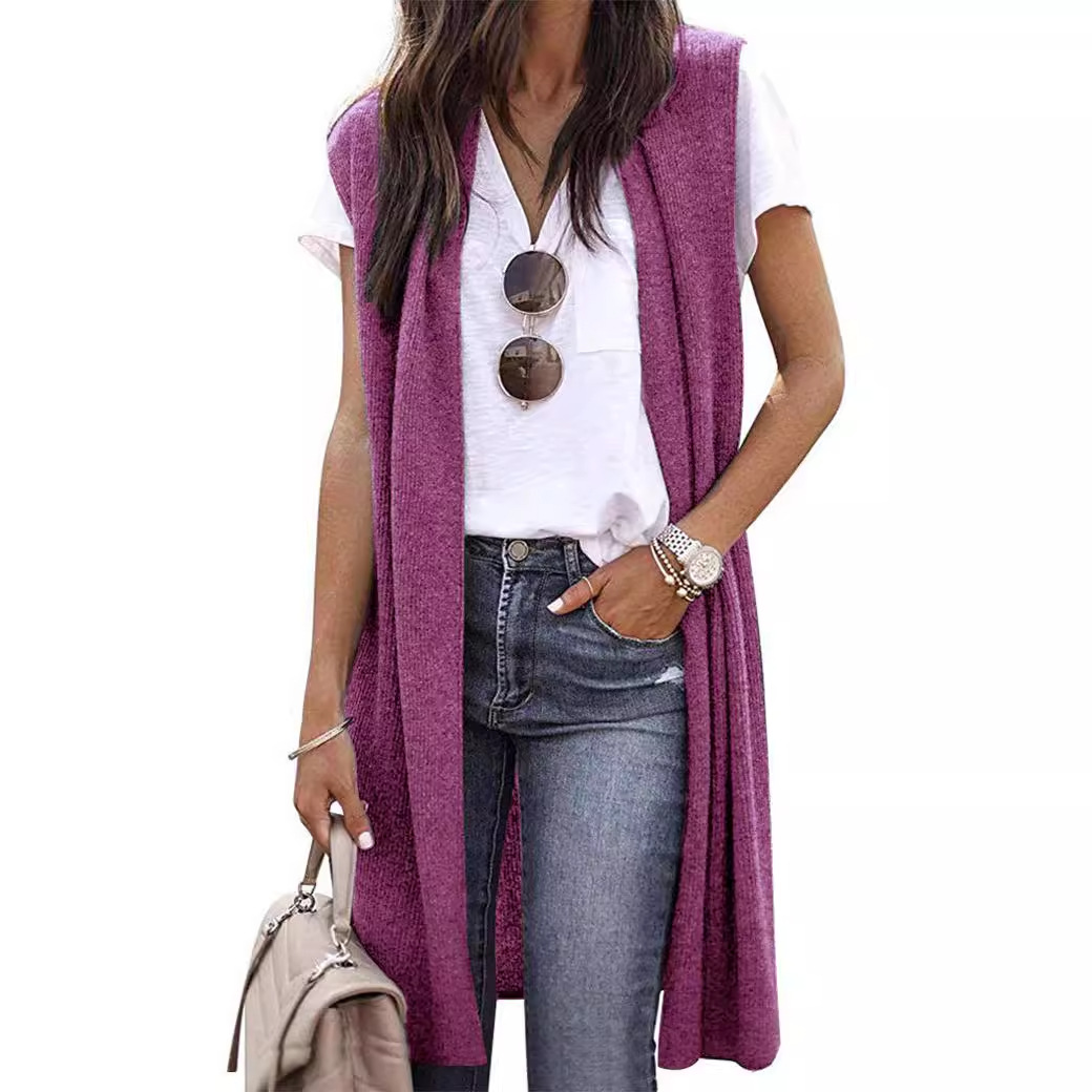 Picture of European and American 2023 Cross-border Amazon New Shoulder Cardigan eBay Fashion Trend Long Sleeveless Vest for Women