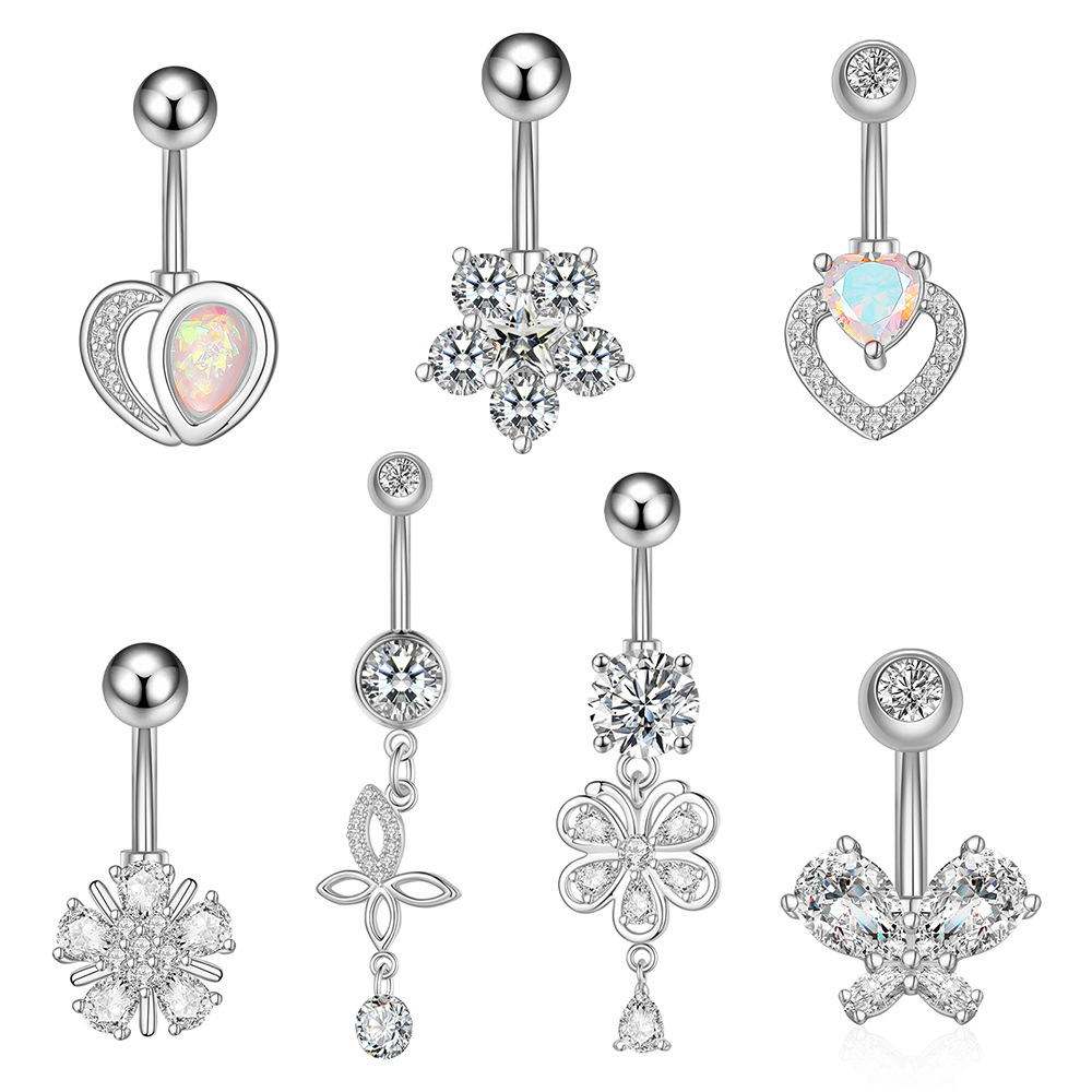 Picture of Cross-border e-commerce new zircon belly button ring belly button nail piercing jewelry online wholesale