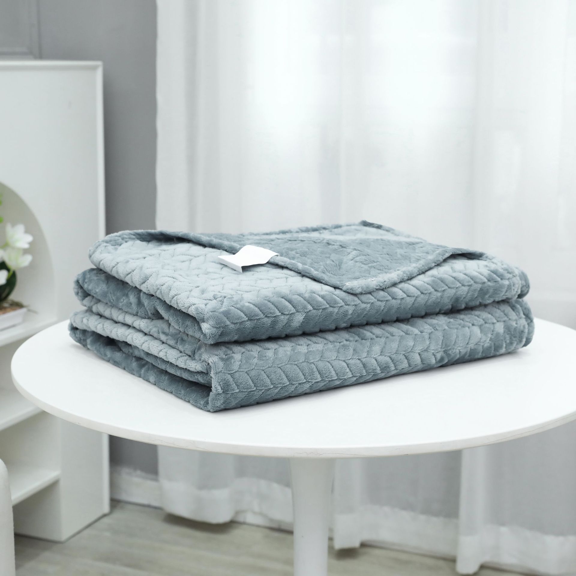 Winter high weight solid color jacquard coral fleece blanket thickened warm blanket office nap blanket sofa blanket