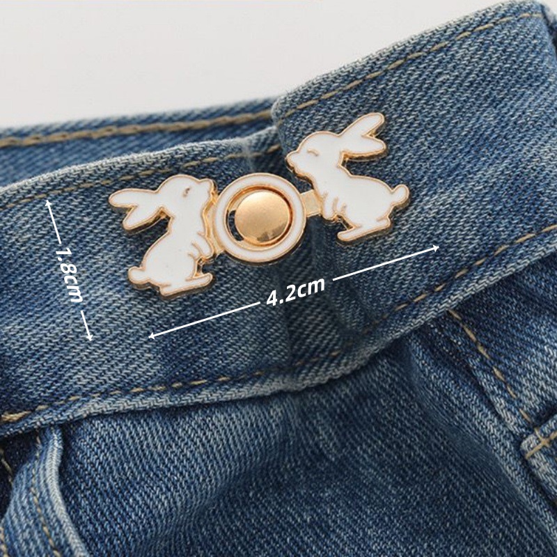 Picture of Chinese Knot Waist Buckle Pair Buckle Flat Bottom Removable Nail-free Seam-free Button Girl's Trouser Skirt Waist Size Change Artifact