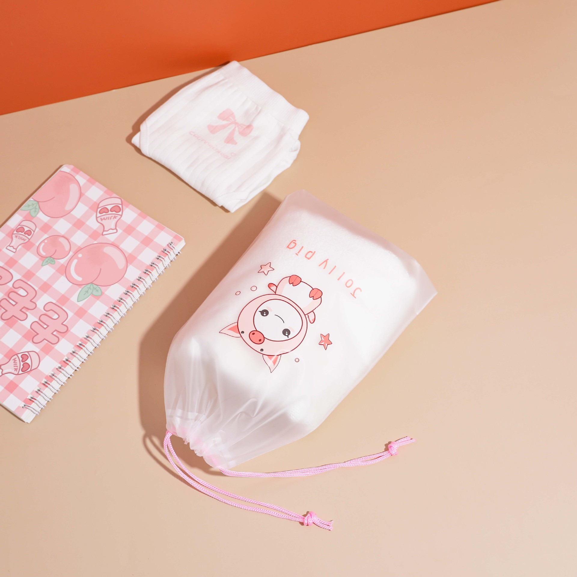 Picture of pe cute portable socks packing bag travel plastic clothing storage bag frosted drawstring bag drawstring bag wholesale