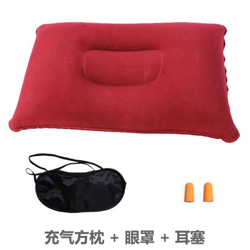 Picture of Inflatable pillow nap square pillow outdoor travel Sanbao camping multifunctional PVC flocking waist pillow spot