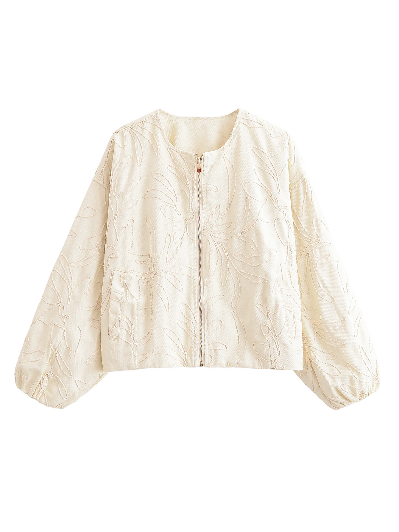 High-End Wholesale 2025 Spring Silk Tops with Hand-Painted Loose Silhouette Design, Casual Rope Embroidery Cardigan Jacket