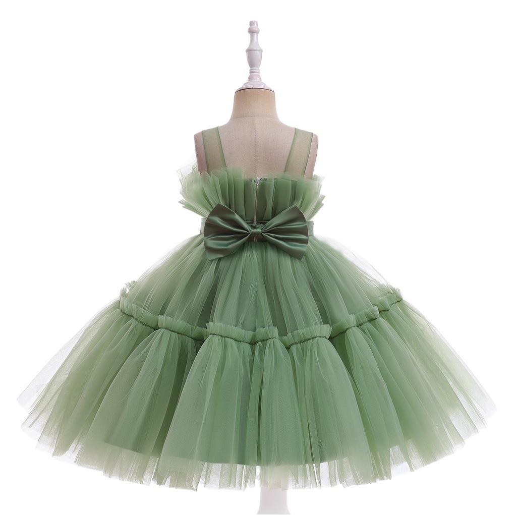 2024 Amazon Girls Catwalk Summer Puffy Yarn Cake Dress Dress Women Piano Banquet Evening Dress