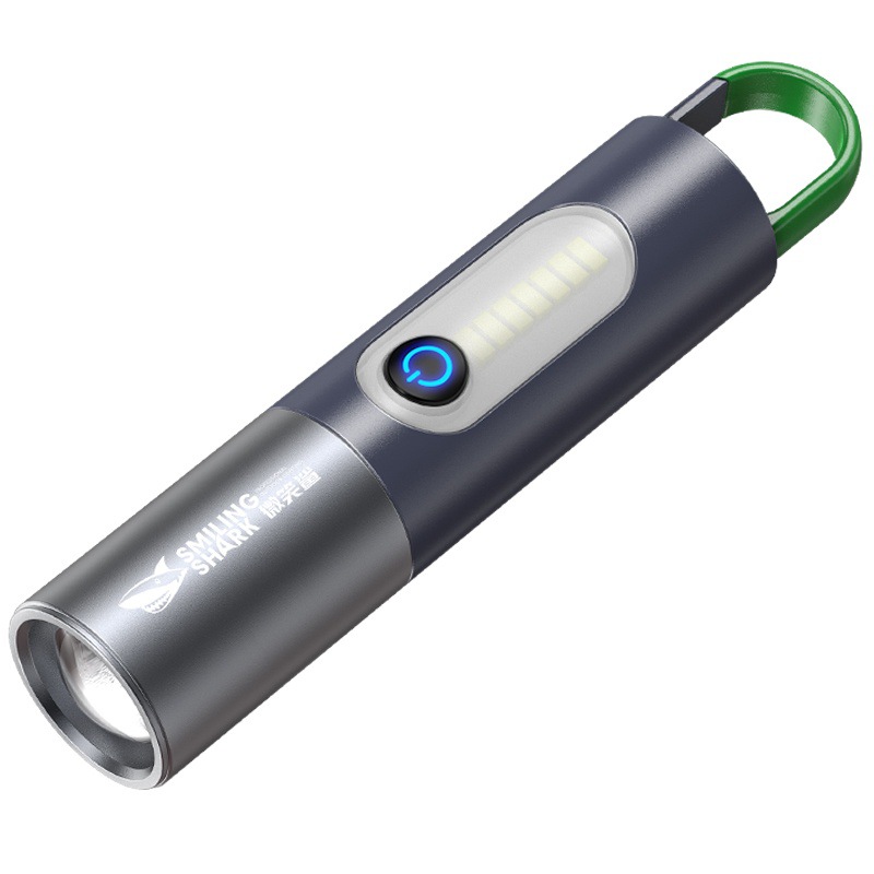 Smile Shark Outdoor Portable M77 White Laser Variable Zoom Flashlight COB Large Floodlight Camping Light Flashlight