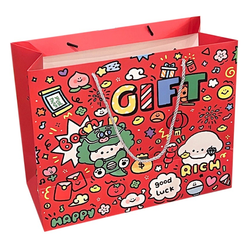 Tengyi Co-Branded Original Year of the Dragon Graffiti Gift Bag Cute Cartoon Handbag Creative New Year Shopping Bag Wholesale