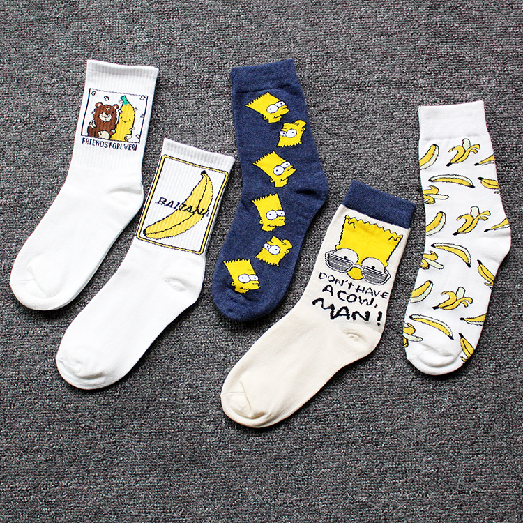 Factory wholesale autumn and winter super hot Simpson couple tube socks children ins Street skateboard sports stockings