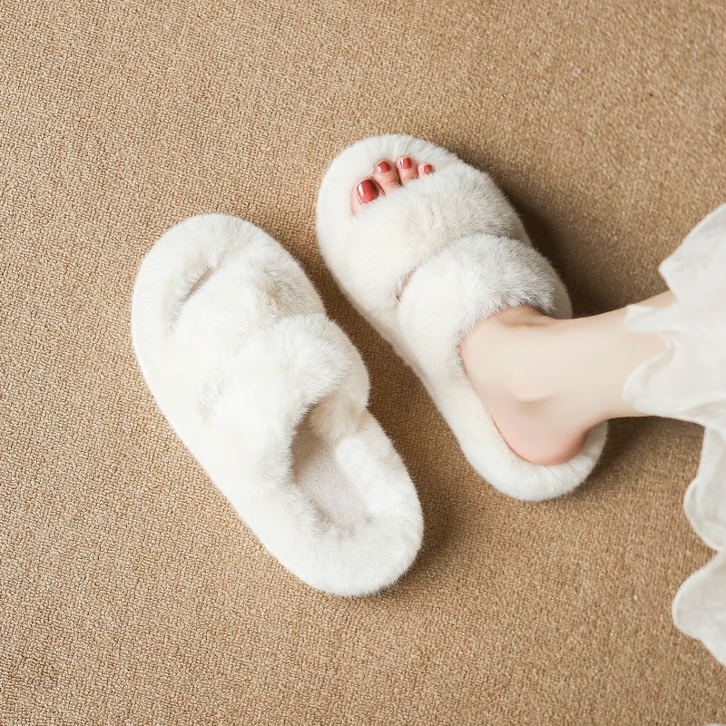 Mao Mao Slippers Women's Autumn and Winter Thick Bottom Increased Internet Popular Popular Spring and Summer Outfit Instagram Home Plush Cotton Slippers