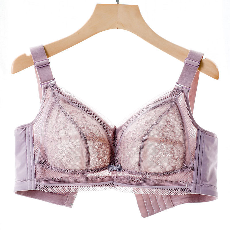 plus size Women's Non-rimless Underwear Bra Large Cup chubby girl Ultra-thin Adjustable Breast Tinkling Auxilum Large and Small Chest