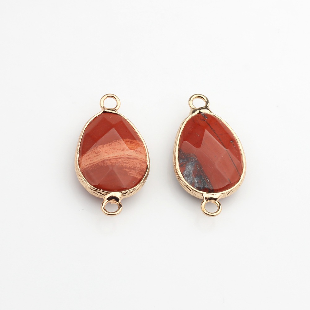 Picture of Cross-border hot selling new natural stone pendant copper wrapping cut-shaped double hanging pendant wholesale