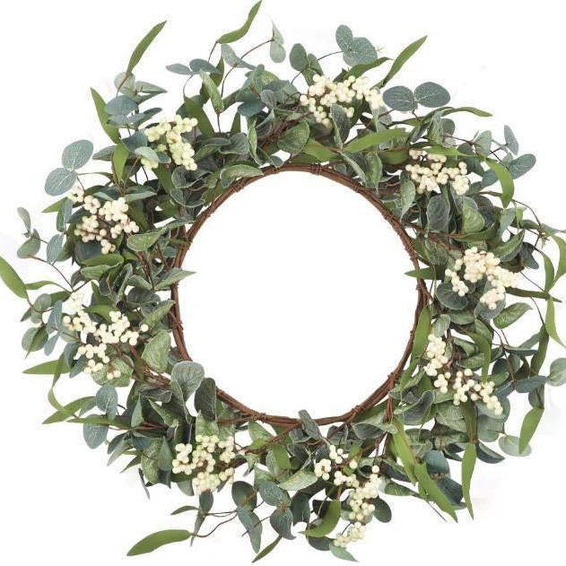 Picture of In-Stock Artificial Eucalyptus Wreath Eucalyptus Leaf Wreath Home Front Door Berry Money Leaf Door Hanging Amazon Wholesale