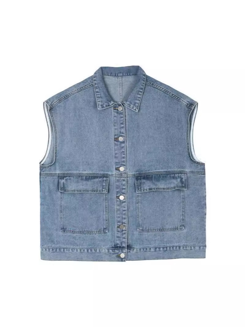 Picture of 2025 New Autumn and Winter Outer Wear Denim Women's Loose Korean Style Student Workwear Sleeveless Casual Waistcoat Vest Versatile