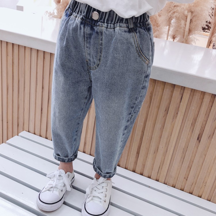 Picture of Girls' Pants Korean Jeans Women's Micro Denim Pants Fashion Split Stretch Girls' Spring and Autumn Jeans
