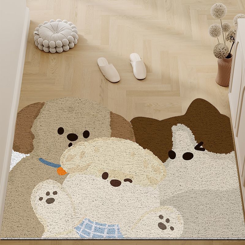 Cartoon cute puppy silk ring floor mat entrance entrance entrance entrance cutting stain-resistant easy to care non-slip foot mat home mat