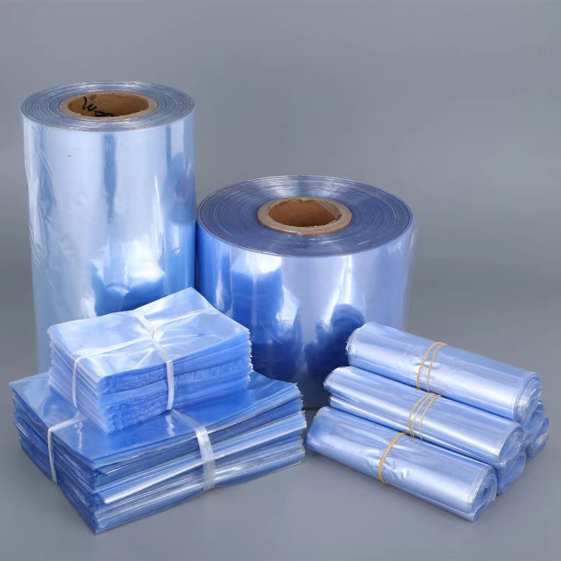 pvc Heat Shrinkable film Heat Shrinkable bag shoes cosmetic box packaging plastic film transparent pof Heat Shrinkable film in stock wholesale