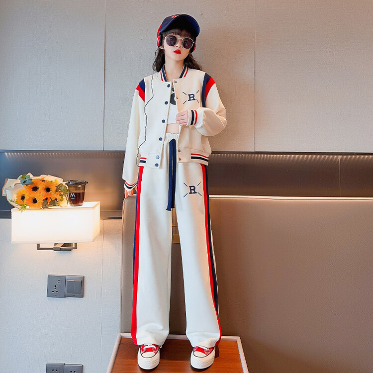 Picture of Girls' suit Autumn 2025 New Western Style Children's Korean Leisure Spring and Autumn Cardigan Sports Two-piece Set