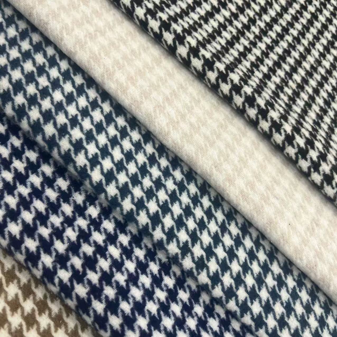 Picture of Shaoxing Keqiao Factory in stock Coat Coat Children's Wear Shoes and Hats Luggage Autumn and Winter Slub Classic Houndstooth Fabric
