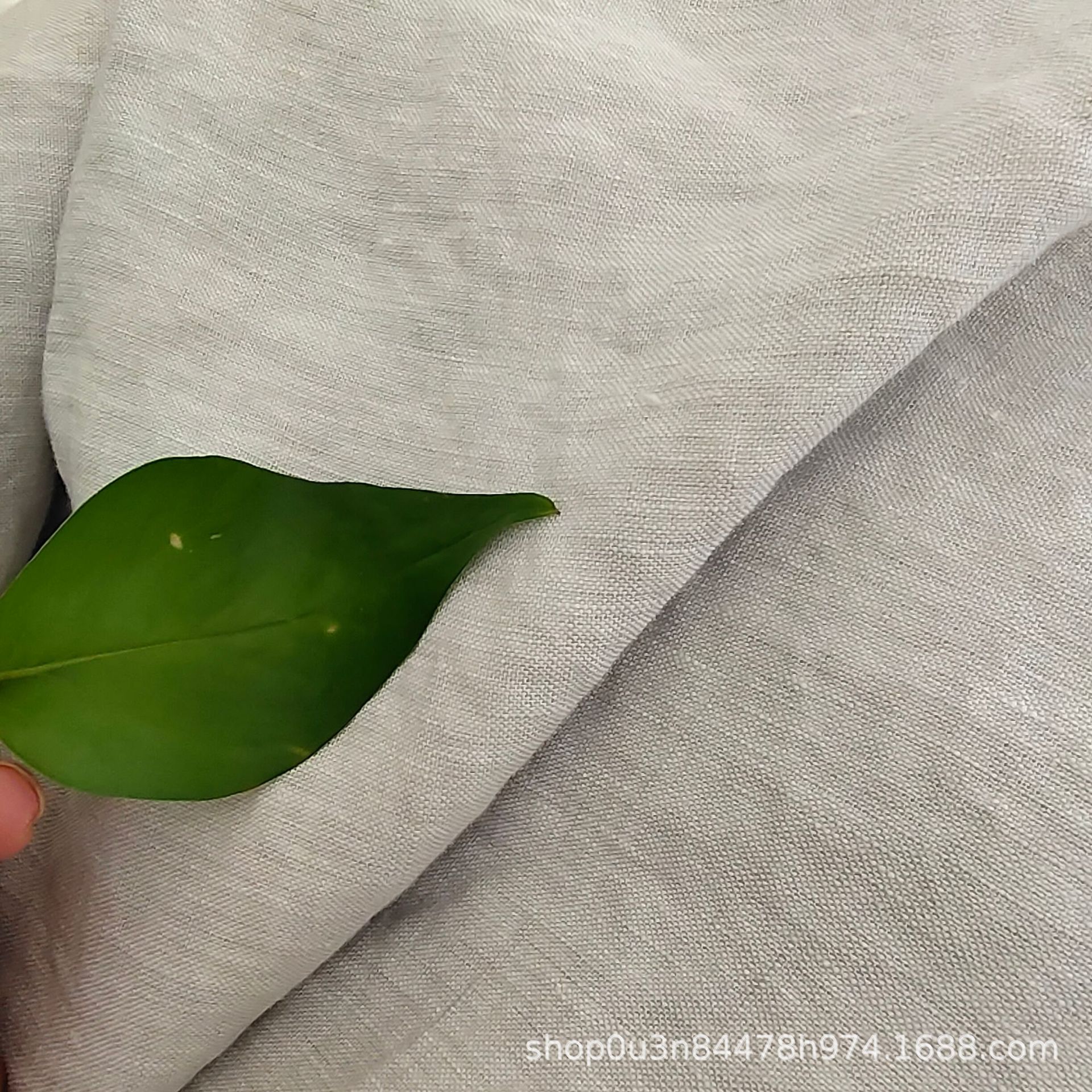 Picture of Light Gray Yarn-dyed Pure Linen curtain fabric Enzyme Washed French Linen curtain fabric French Linen