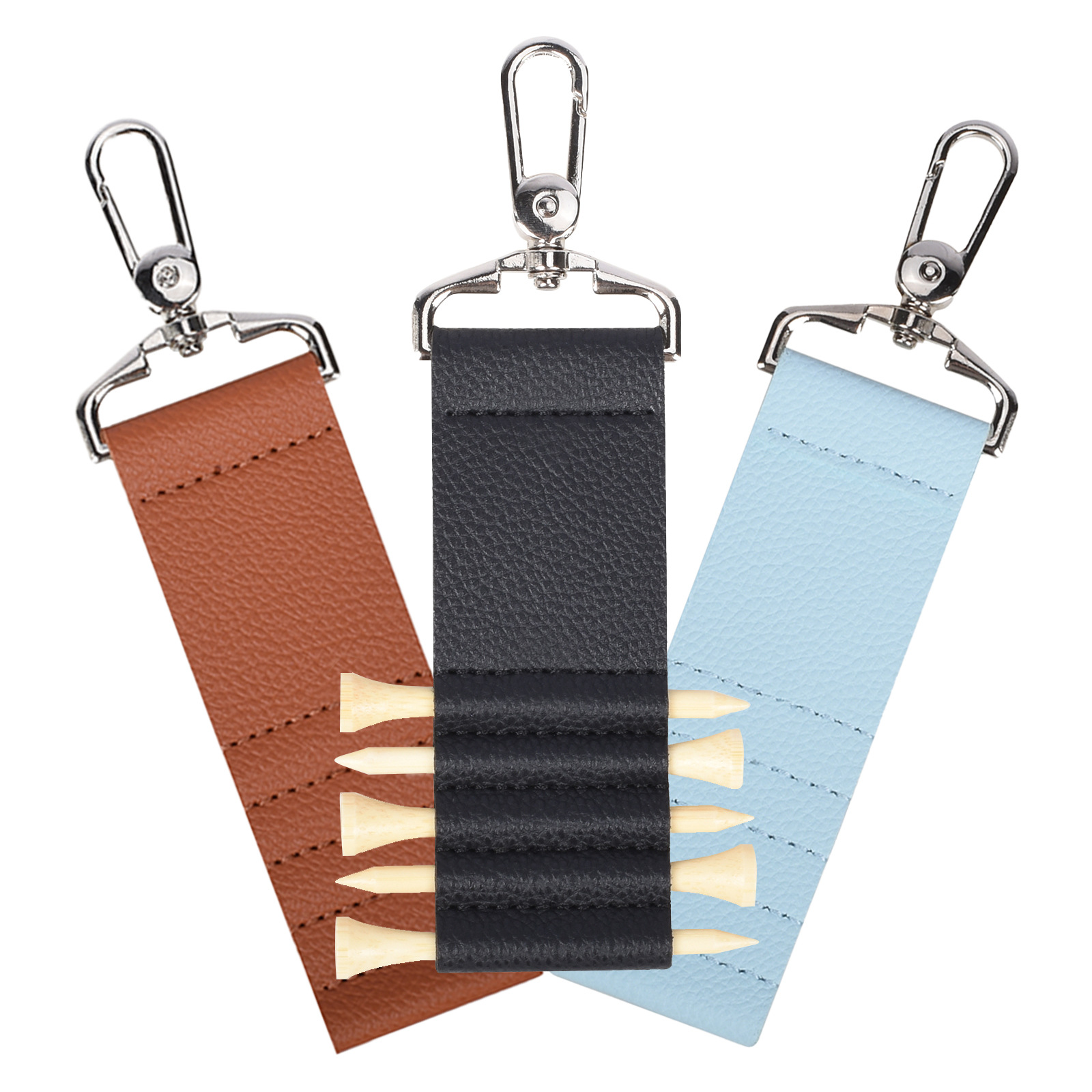 PU leather golf nail clip outdoor sports portable golf nail storage set key chain golf accessories