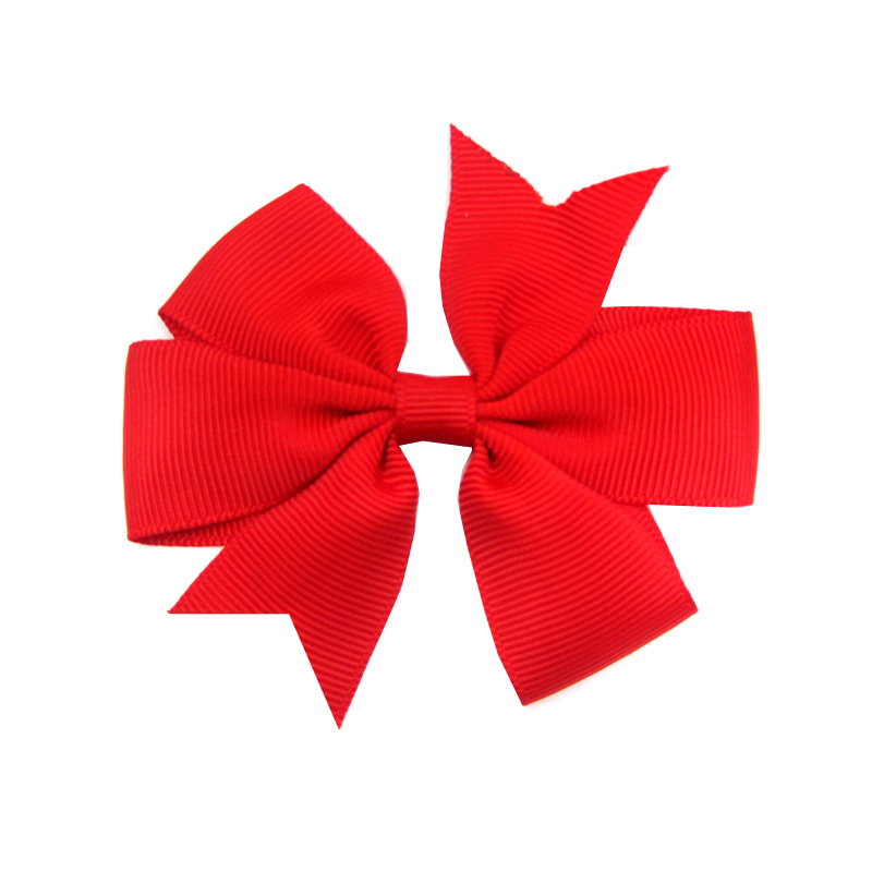 Picture of European and American New Kidsren's Hairpins 8cm Swallowtail Bow Hairpin V-Shaped Ribbed with Bow Hair Accessories Head Flower