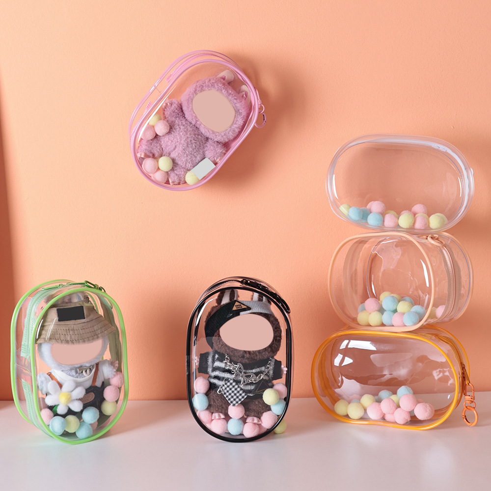 18cm Vinyl Doll Protective Cover Pvc Highly Transparent Anime Peripheral Cotton Doll Multi-Color Baby Walking Bag Can Be Hung