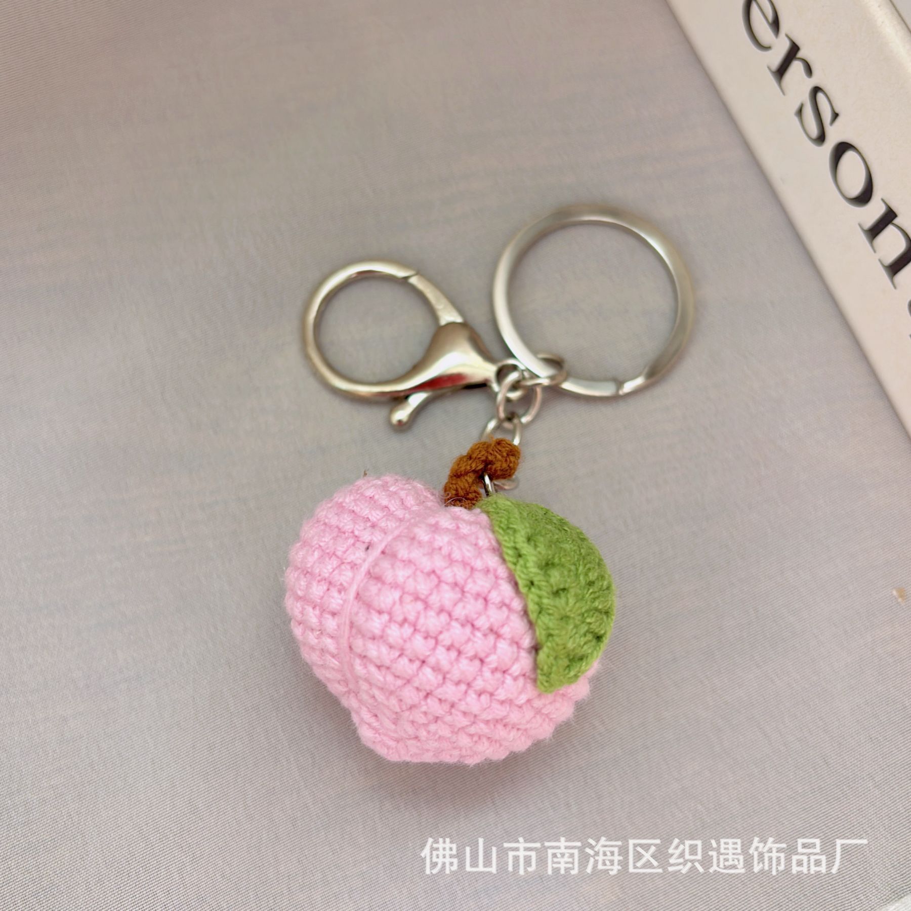 Picture of Handmade crocheted Cola package simulation food pendant creative wool woven small pendant keychain bag pendant