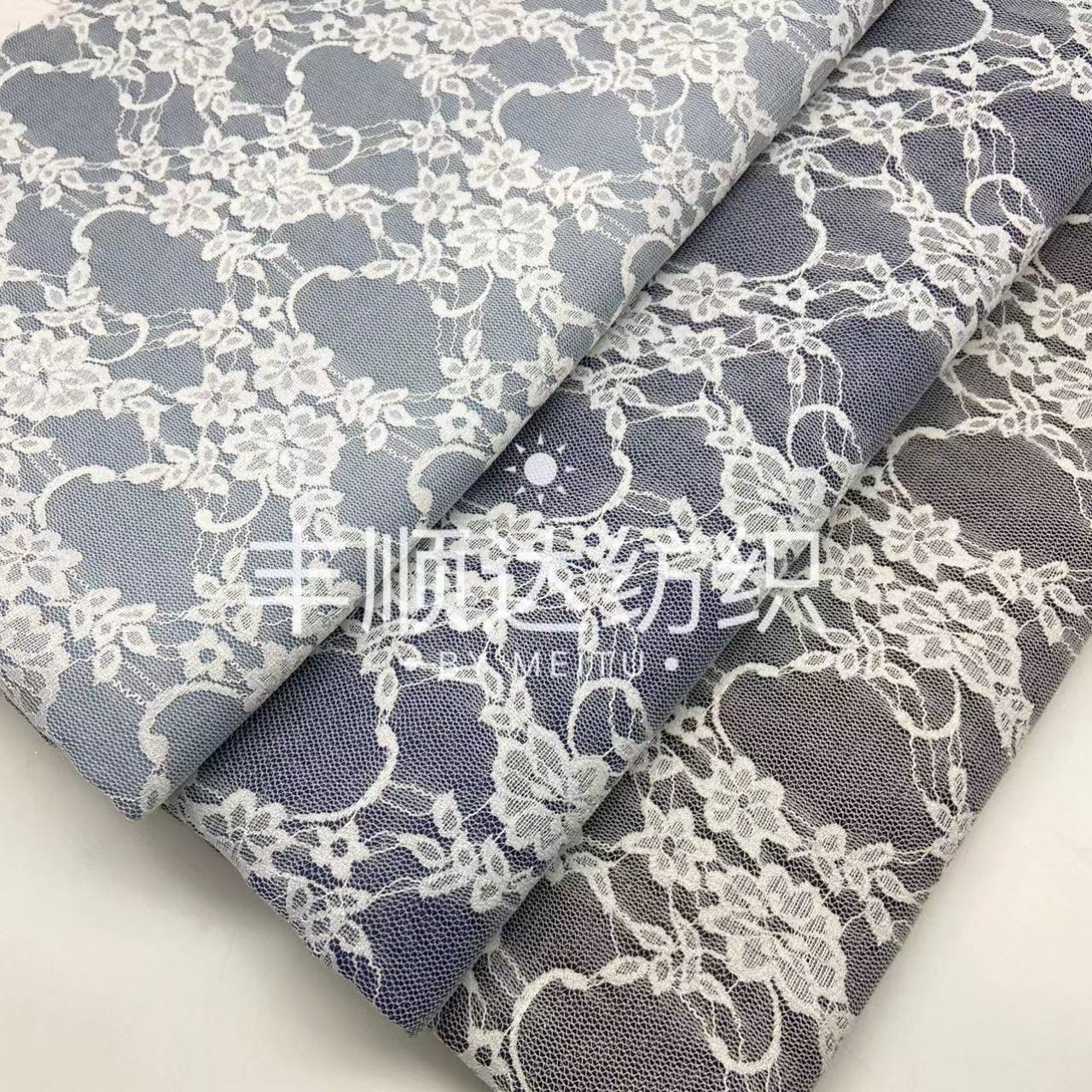 Small Floral Composite Lace Denim Fabric Coat Pants Skirt Clothes Bags Hats Shoes Clothing Fabric