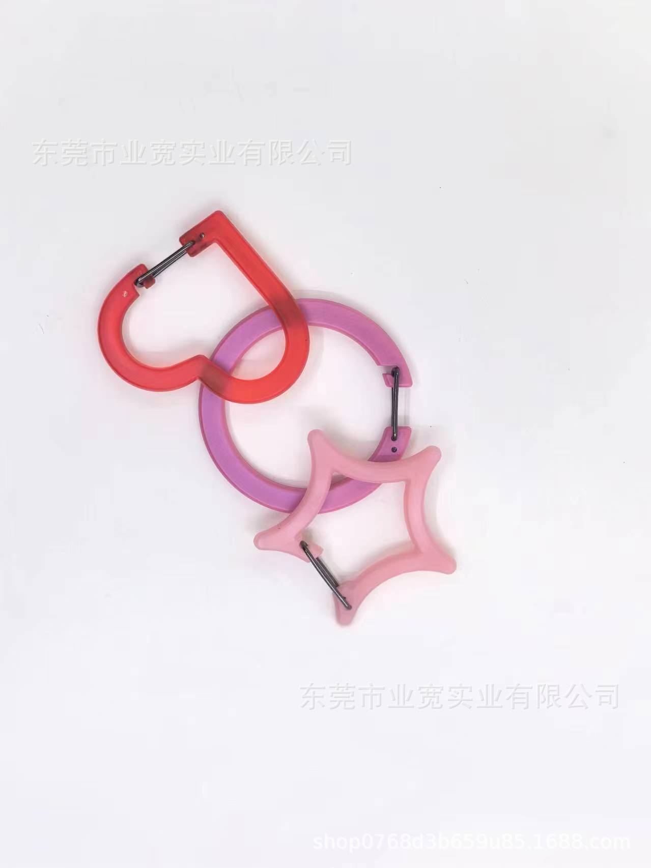 Picture of Japanese dopamine color love star round ring buckle key chain pendant buckle combination cute