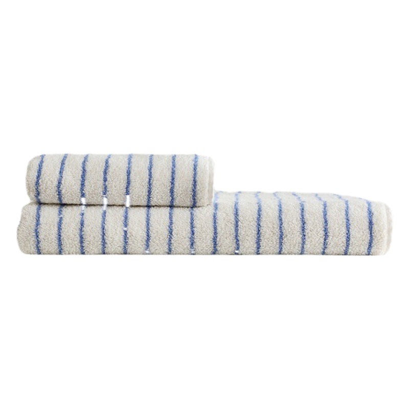 New Pure Cotton Type a Simple Stripesd Combed Cotton Towel Export Domestic Sales Retro Two-Color Stripesd Bathroom Absorbent