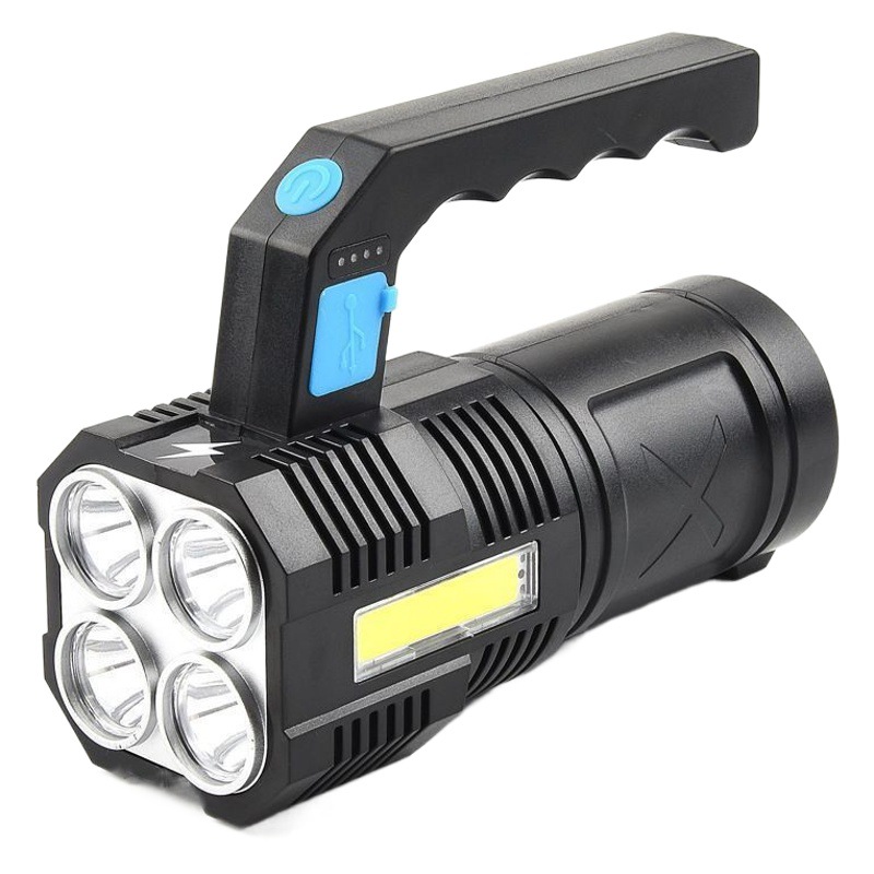 Cross-border 4LED portable light COB outdoor home lighting strong light USB charging strong light portable light emergency Searchlight