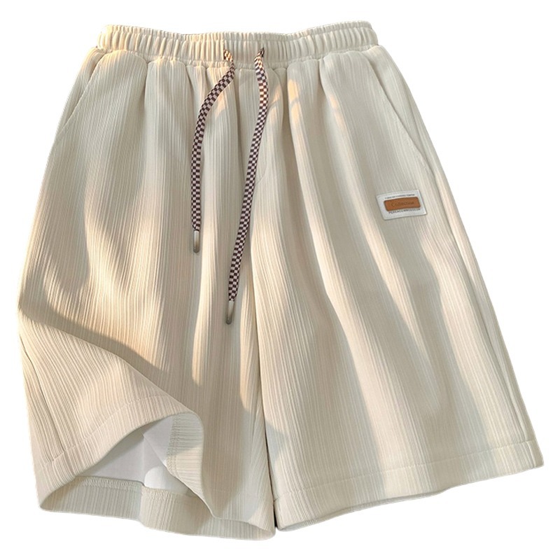Picture of Ice Silk Half Shorts Women's Summer Outer Wear Sports Casual Elastoic High Waist Loose All-match Home Wide Leg Pants Mid-length Pants