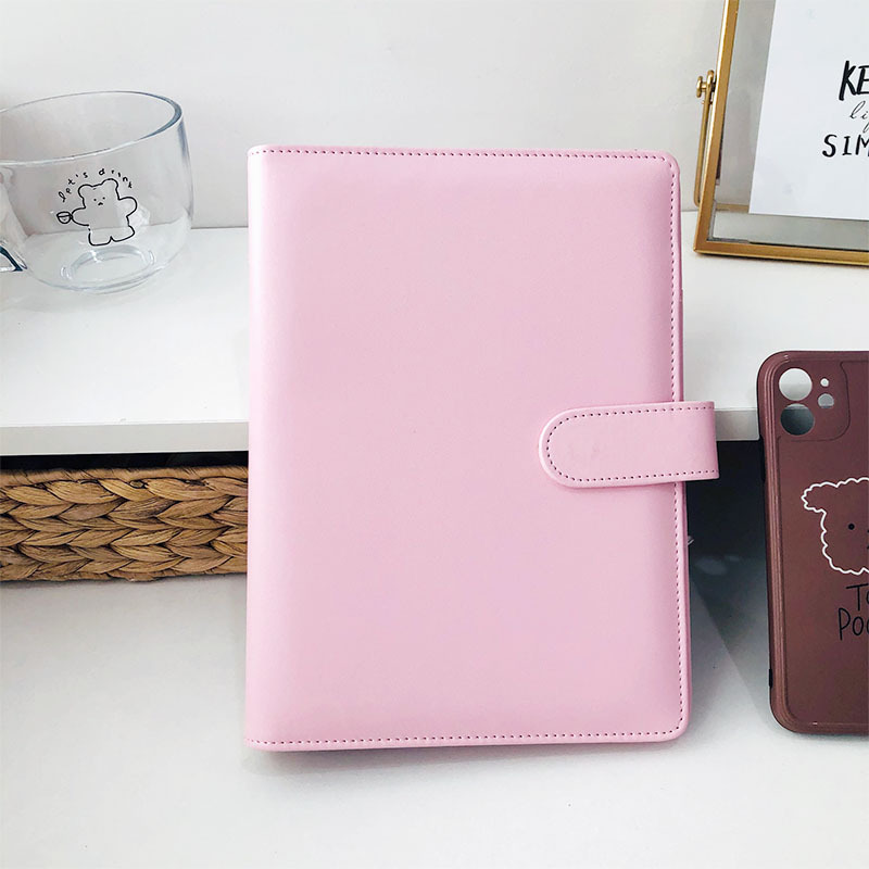 Picture of A5 Macaron Pure Color Loose-Leaf Book Pu Shell Conference Notepad Hand Ledger Notebook Stationery Simple Business Style