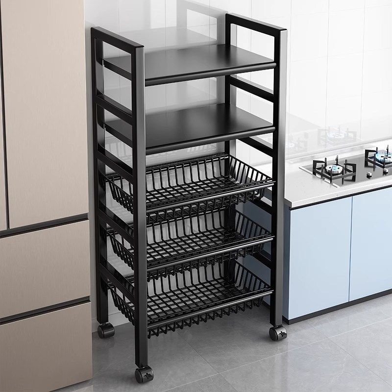 ll stainless steel kitchen shelf floor-to-ceiling multi-storey home bathroom cart vegetable basket storage shelf supplies large