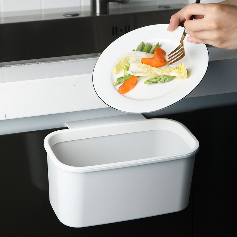 Wholesale White Japanese Household Wall-mounted Trash Bin Kitchen Hanging Creative Kitchen Wall-mounted Trash Bin