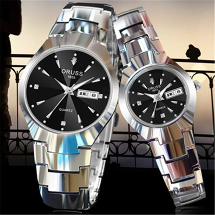 Watch Wholesale Men's Luminous Watch Tungsten Steel Waterproof Fashion Student Couple Watch Men's Calendar Quartz Watch