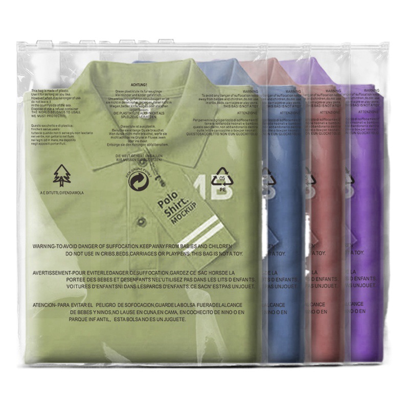 Warning Zipper Bag PE Thickened Cross-border E-commerce Summer Clothes Short Sleeve Shorts Dust-proof Bag Garment Packaging Bag