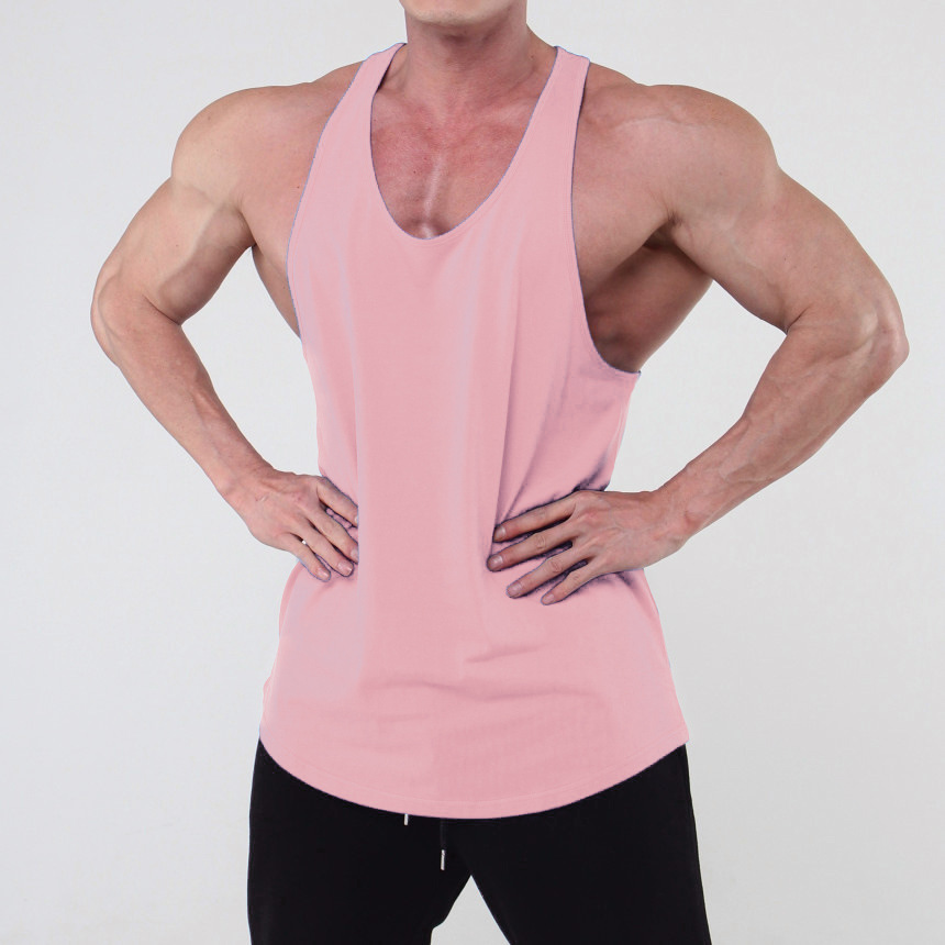 Picture of Trendy men's sports vest men's fashion brand summer solid color all-match sleeveless I-shaped running training clothes fitness clothes