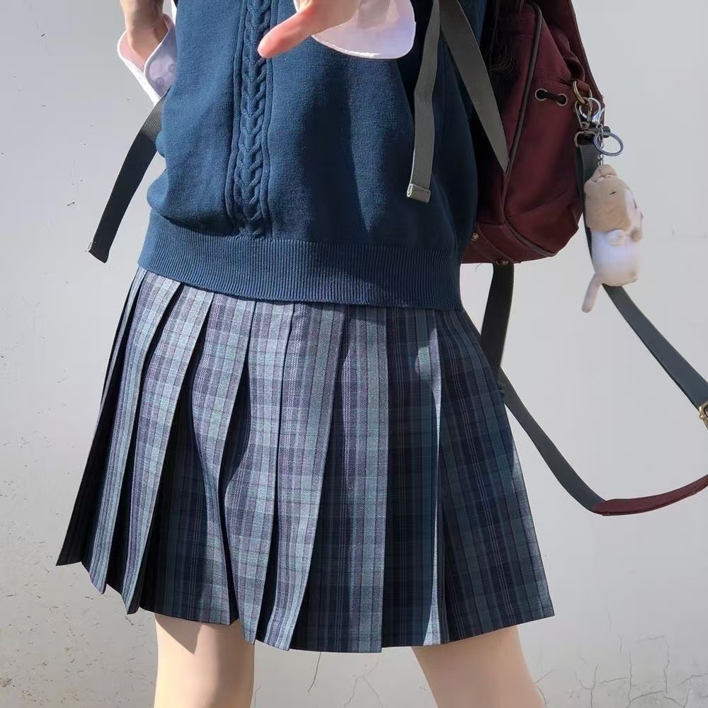 Picture of New JK Uniform suit Wholesale Pepper Plaid Skirt Campus College Plaid Pleated Skirt Sweet Half Skirt