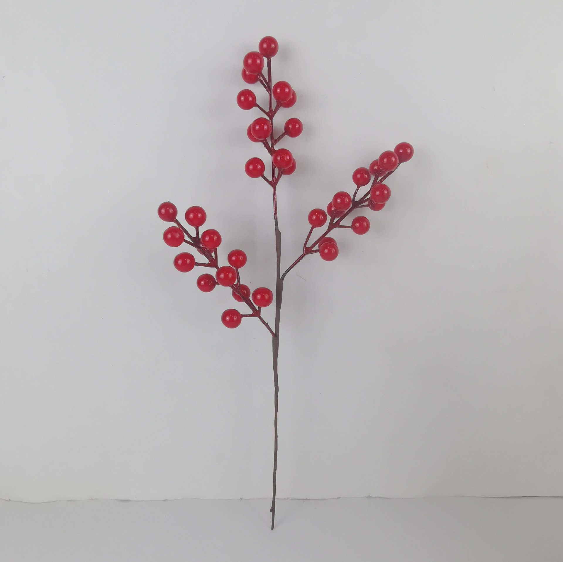 Picture of Factory wholesale multi-fork simulation red fruit fortune fruit Holly fruit Spring Festival decoration simulation flower blessing bucket accessories red fruit