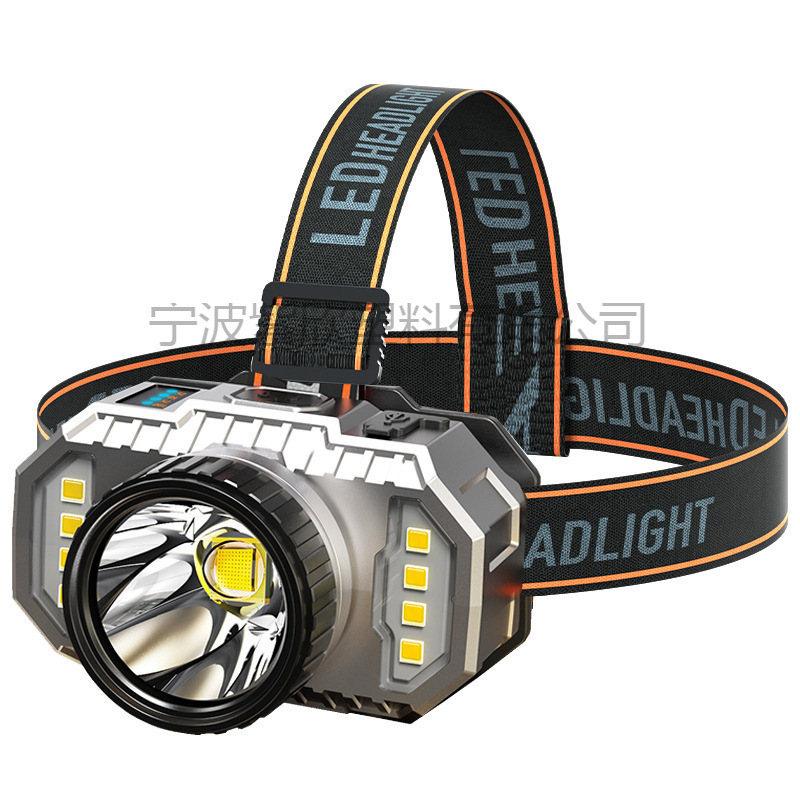 LED strong light headlamp USB charging outdoor long-range lighting hiking night fishing headlamp
