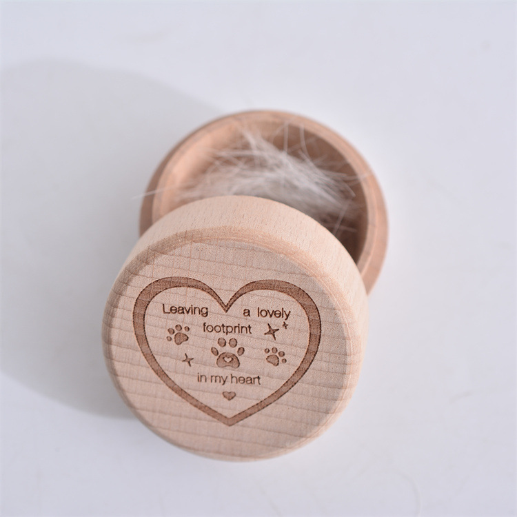 Creative Wooden Storage Fetal Hair Fetal Hair Storage Box Wooden Animal Hair Multi-Specification Commemorative Collection Box Urn