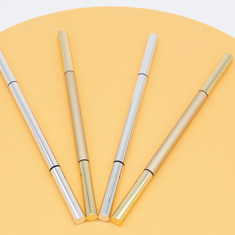 Na'Vi Double-Headed Eyebrow Pencil Packaging Material, Automatic Rotating Eyebrow Pencil Tube with Brush, Triangular Cosmetic Packaging Material