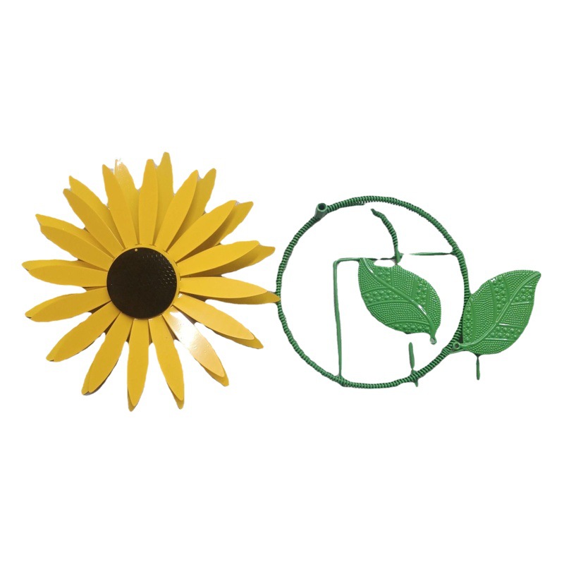 Outdoor garden rotating metal windmill wrought iron courtyard villa lawn sunflower decoration plug-in ornaments