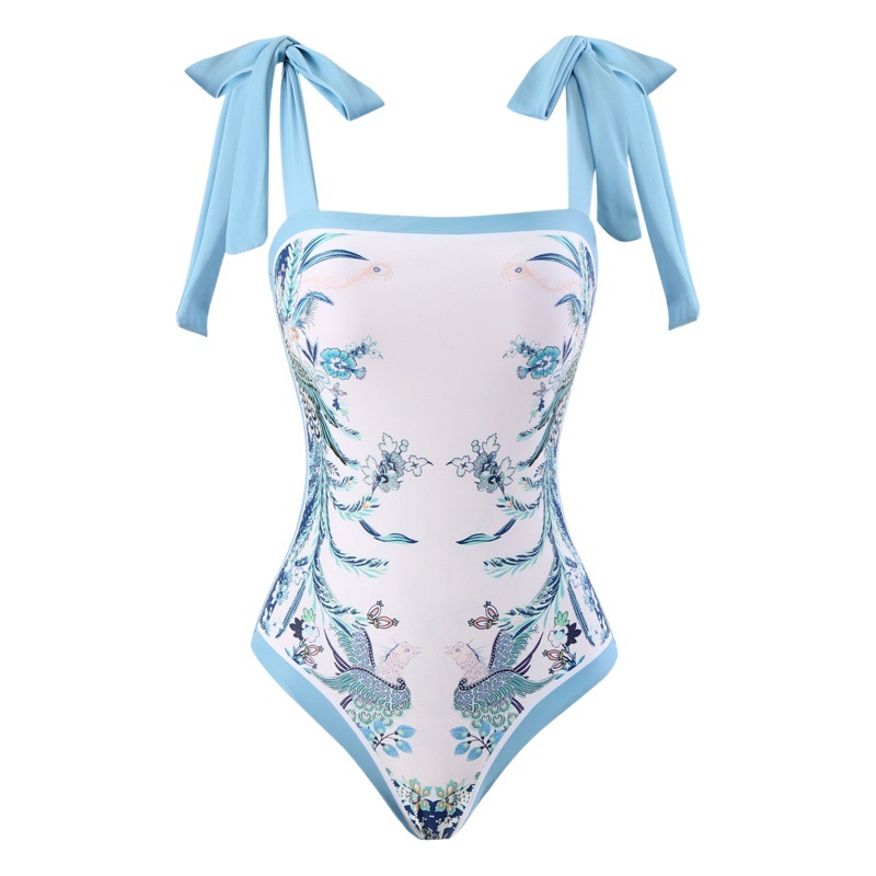 2023 European and American Conjoined Conservative Double-sided Beach Hot Spring Swimsuit Two-piece French Retro Conjoined Bikini